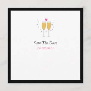 Champagner Toast Hochzeit retten Datum Save The Date
