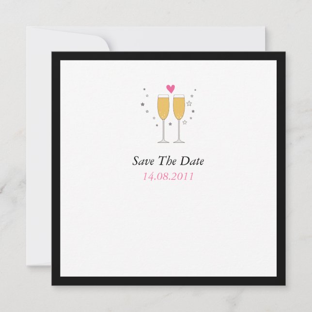 Champagner Toast Hochzeit retten Datum Save The Date (Vorderseite)