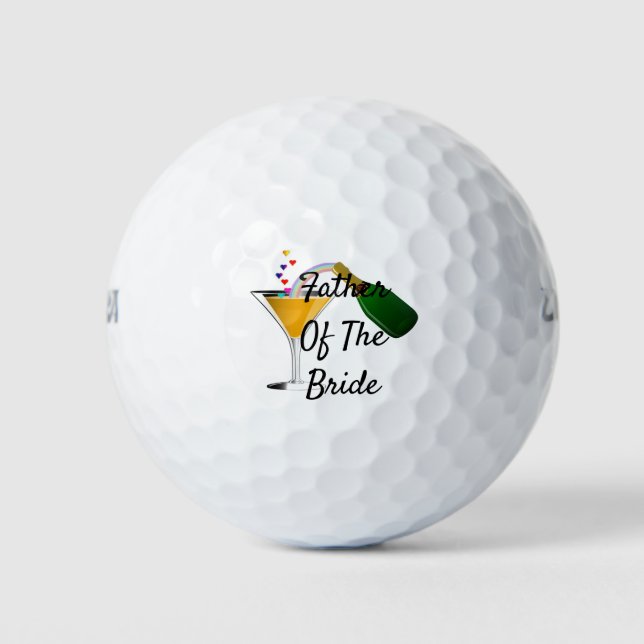 Champagner Toast Hochzeit Vater der Braut Golfball (Vorderseite)