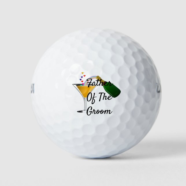 Champagner Toast Hochzeit Vater von Groom Golfball (Vorderseite)