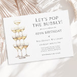 Champagner Tower Elegant 40. Geburtstag Party Einladung<br><div class="desc">Was tun Sie, wenn Sie gerade einen 40. Geburtstag feiern? Dieser wichtige Meilenstein kann in einen schlichten und eleganten Abend verwandelt werden, der mit gutem Essen, guten Freunden und köstlichem Champagner gefüllt ist! Sie haben sich das Recht verdient, von all dem genialen Banter und Bubbly, das Ihnen gefällt, diesen Meilenstein...</div>