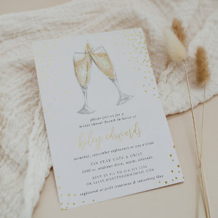 Champagner-Trinkspruch Braut-Shower-Brunchen Folieneinladung