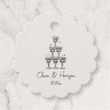 Champagner-Turm-Doodle mit individuellem Namen zur