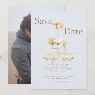 Champagner-Turm Eisblau Foto Save-the-Date Save The Date