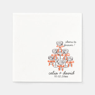 Champagner-Turm-Hochzeit Serviette
