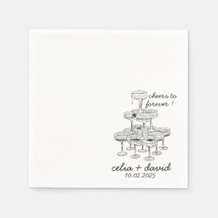 Champagner-Turm-Hochzeit Serviette