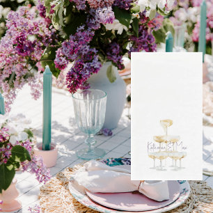 Champagner-Turm Lavendel Hochzeit Serviette