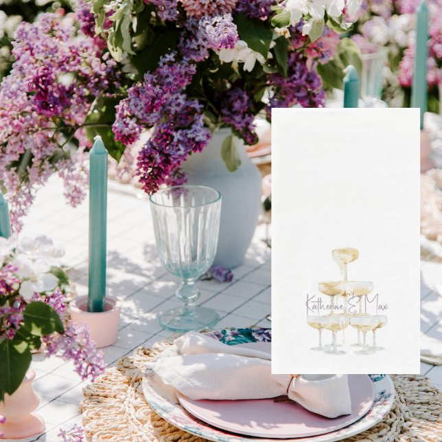 Champagner-Turm Lavendel Hochzeit  Serviette (Von Creator hochgeladen)