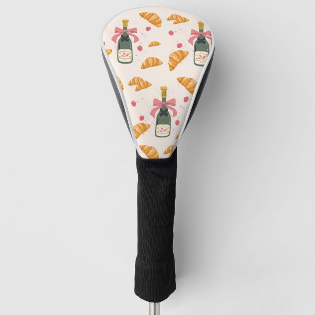 Champagner und Croissants Golf Headcover (Vorderseite)