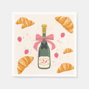 Champagner und Croissants Serviette