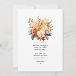 Champagner- und Elfenblumen-Hochzeitseinladung Einladung