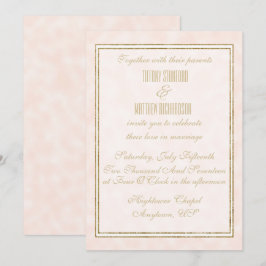 Champagner und Gold Elegante Hochzeitsreise Einladung