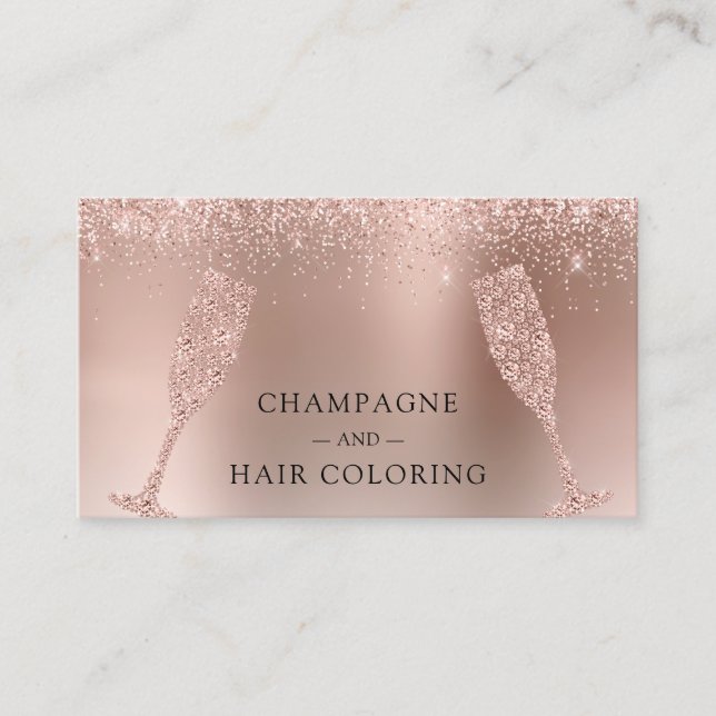 Champagner und Haarfärbemittel Rose Gold Fossil Gl Visitenkarte (Vorderseite)