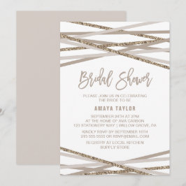 Champagner und Ivory Streamers Brautparty Einladung
