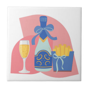 Champagner und Pommes frites Fliese
