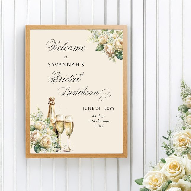 Champagner und Rose Bridal Luncheon Willkommenspen Poster (Von Creator hochgeladen)