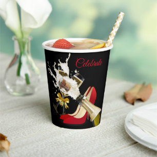 Champagner- und Rotschuhpapier-Cup Pappbecher