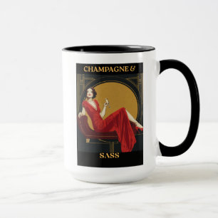 Champagner und Sass-Tasse Tasse