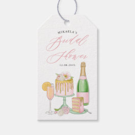 Champagner und Tropfen Brautparty Geschenkanhänger