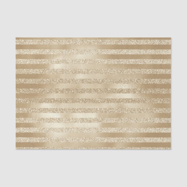 Champagner Weihnachten: Glittery Gold Streifen Seidenpapier (Vorderseite)