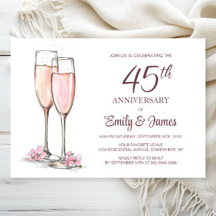 Champagner zum 45. Hochzeitstag Einladung