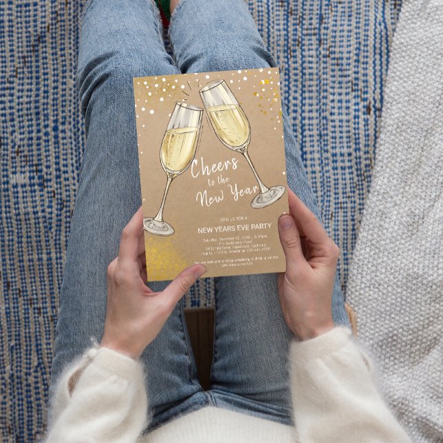 Champagner zum Neujahrsfest - Party Einladung (Champagne Cheers to the New Year Party Invitation)