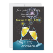Champagnerbrille & Feuerwerk-Silvester-Party
