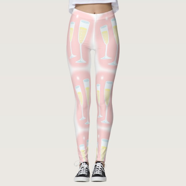 Champagnerbrille Leggings (Vorderseite)