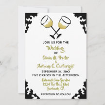 Champagnerbrille White and Gold Wedding