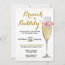 Champagnerbrunch und Brautparty mit Blasen Einladung