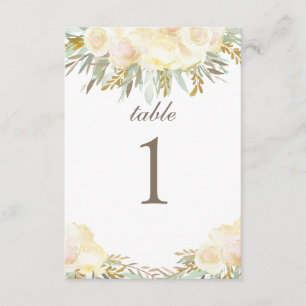 Champagnercreme Hochzeitstich   Floral Einladung