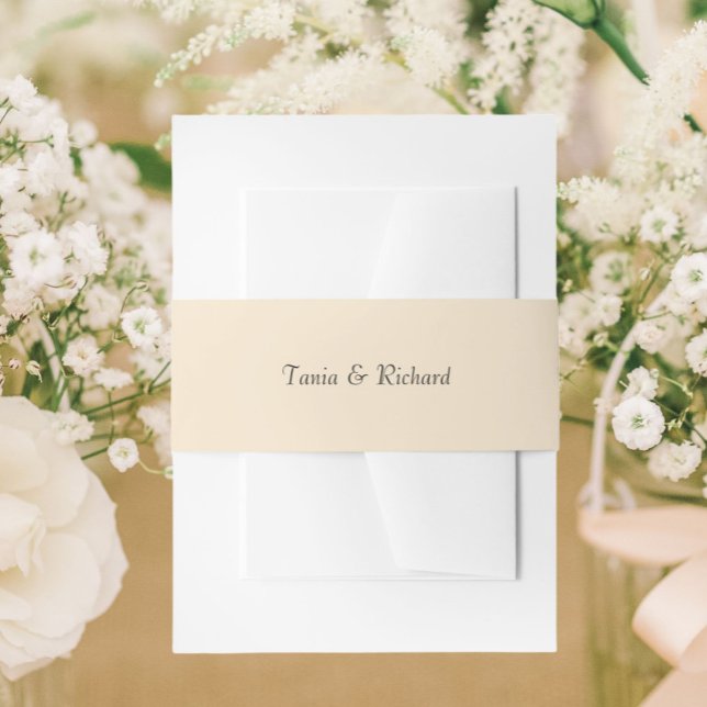 Champagnerfarbe Einfache, stilvolle Namenssache Einladungsbanderole (In Situ Wedding)