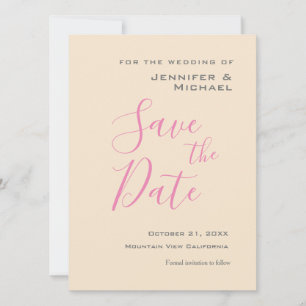 Champagnerfarbene Hochzeit Professionell Minimalis Save The Date