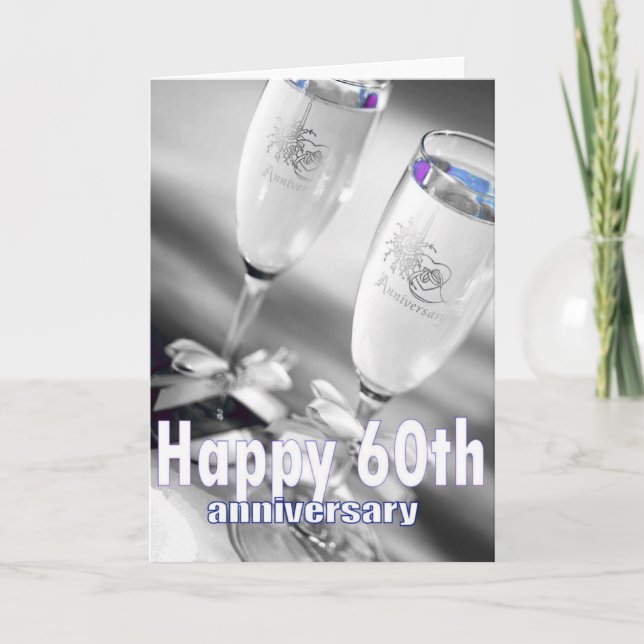 Champagnerfeier zum 60. Hochzeitstag Karte (Vorderseite)
