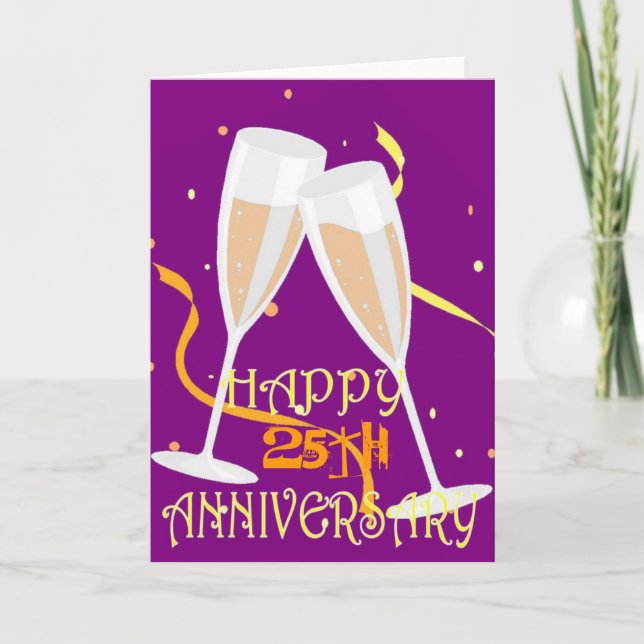 Champagnerfest zum 25. Hochzeitstag Karte (Vorderseite)