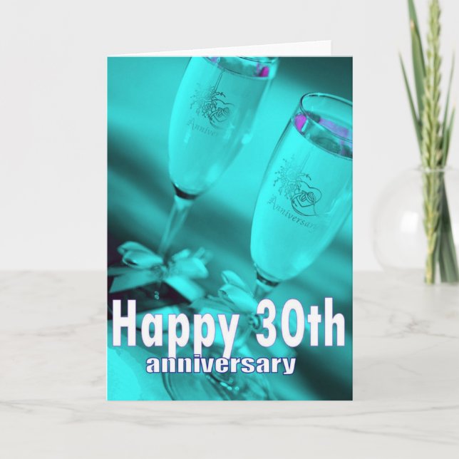 Champagnerfest zum 30. Hochzeitstag Karte (Vorderseite)