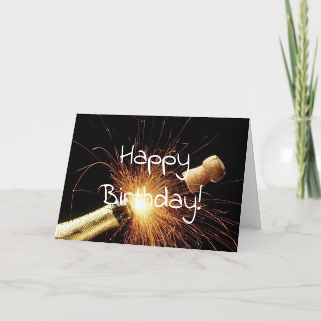 Champagnerflasche Geburtstag Karte (Vorderseite)