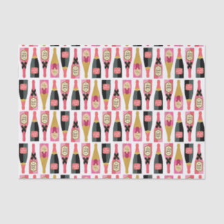 Champagnerflasche Illustration Pinselstriche Seidenpapier
