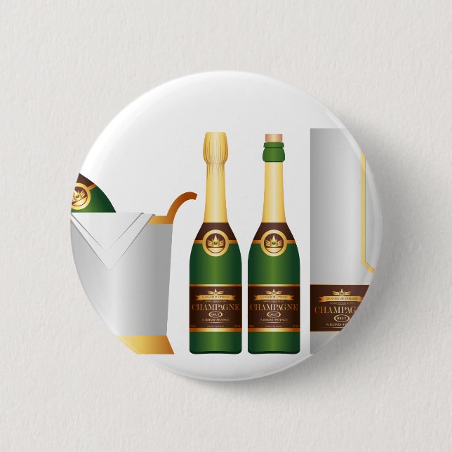 Champagnerflaschen Button (Vorderseite)