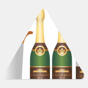 Champagnerflaschen Dreieckiger Aufkleber