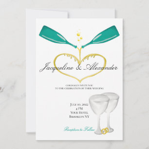 Champagnerflaschen Hochzeitstipendien Einladung