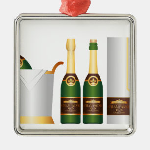 Champagnerflaschen Ornament Aus Metall