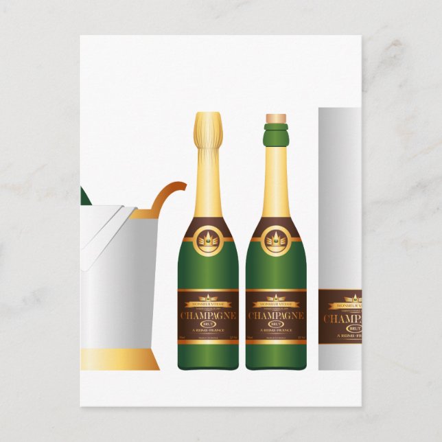 Champagnerflaschen Postkarte (Vorderseite)