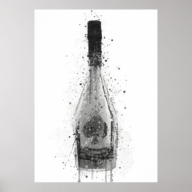 Champagnerflaschen-Wandkunst-Druck 'Titanium' Poster (Vorne)