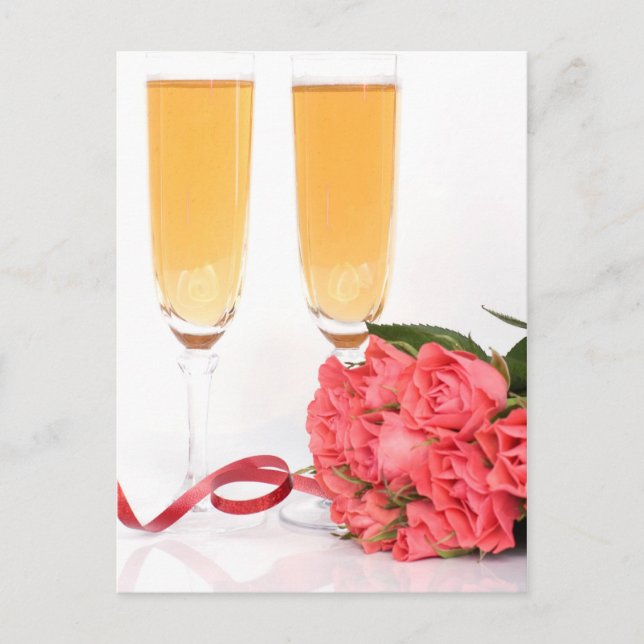Champagnerflöte Postkarte (Vorderseite)