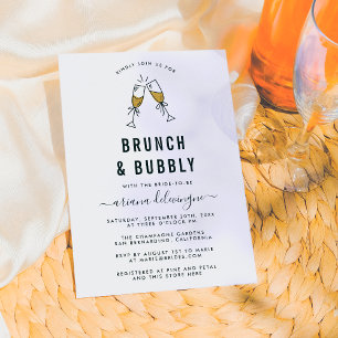 Champagnerflöten Brunch und sprudelnde Brautparty Einladung