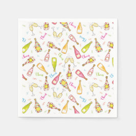 Champagnerflöten feiern Papier Napkin Serviette