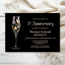 Champagnerglas Goldblatt 5. Hochzeitstag