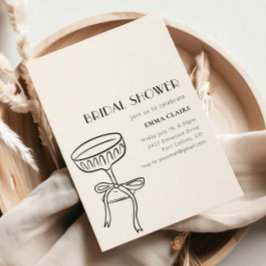 Champagnerglas mit Brautparty Einladung