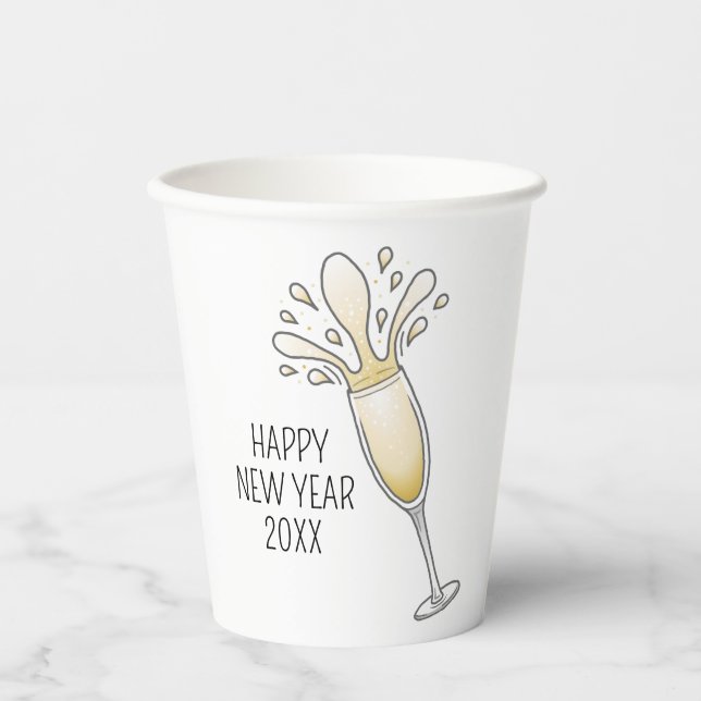 Champagnerglas Pappbecher (Vorderseite)